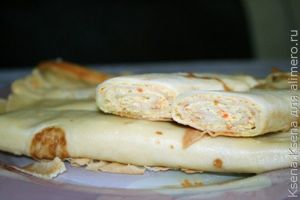 блины с мясом