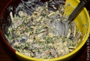 салат с куриными сердечками