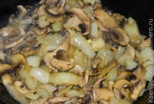 куриные сердечки с грибами