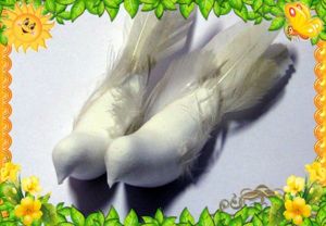 Поделки из перьев и пластилина
