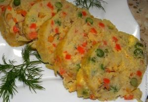 Рыбный рулет с овощами