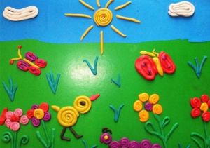 Поделки из пластилина на картоне