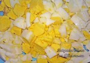 Салат с сыром и яйцом