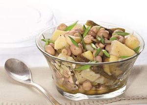 6. Салат с шампиньонами. Корнишоны, маринованные шампиньоны и картофель нарезать. Заправить растительным маслом, посыпать зеленым луком. 6. Салат с шампиньонами. Корнишоны, маринованные шампиньоны и картофель нарезать. Заправить растительным маслом, посыпать зеленым луком.