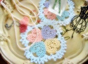 Вязаные сердечки, схемы