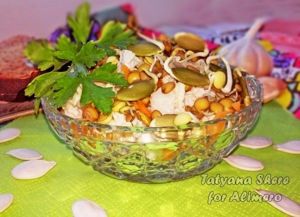 Салат из пекинской капусты с проростками