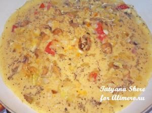 Омлет с помидорами и капустой