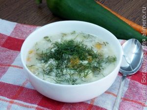 Куриный суп с рисом и яйцом