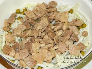 Тёплый салат со свининой