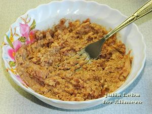 Закуска с печенью трески