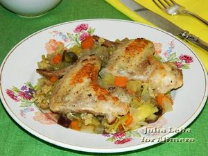 Куриные крылья с овощами Куриные крылья с овощами