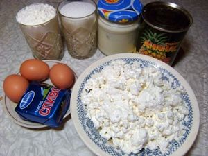 Творожный пирог с ананасами
