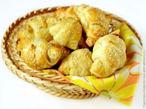 Круассаны с сыром и ветчиной