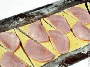 Круассаны с сыром и ветчиной