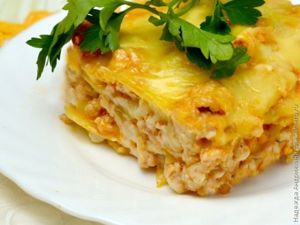 Лазанья с куриным фаршем
