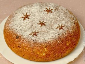 Манник на твороге с курагой в мультиварке