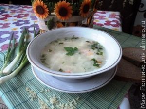 Рисовый суп с плавленными сырками