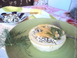 Кабачок фаршированный с творогом и зеленью