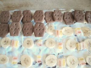 Торт без выпечки с бананами и мармеладом