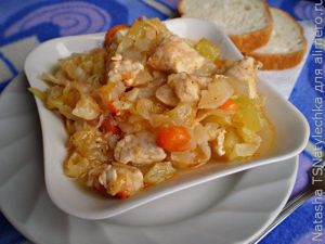 Овощное рагу, курица
