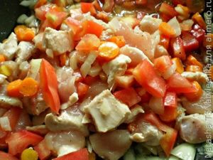 Овощное рагу, курица