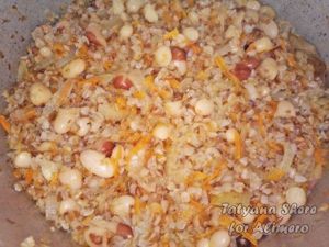 Вкусная гречка с фасолью