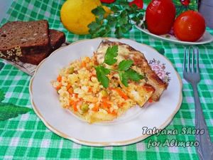 рыба с овощами и рисом