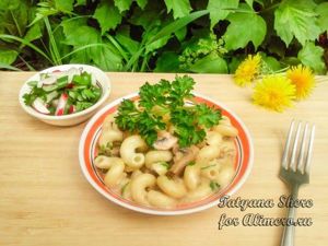 Макароны с грибами