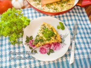 Омлет с помидорами и капустой
