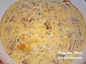 Омлет с помидорами и капустой