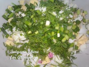 Салат из печени трески