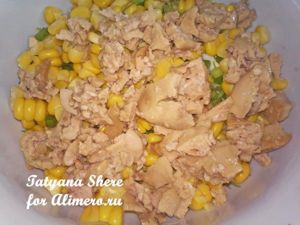 Салат из печени трески