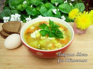 Суп с рисом, яйцом и сельдереем
