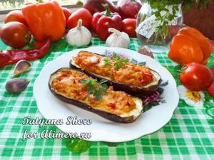 Лодочки из баклажанов