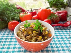 Макароны с грибами