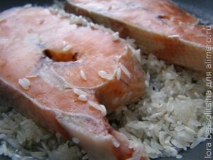 вкусный гарнир к рыбе, рыба на рисе вкусный гарнир к рыбе, рыба на рисе
