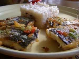 пиленгас в кляре с овощами
