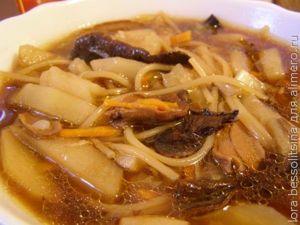 грибной суп с макаронами