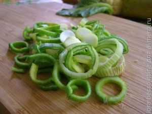 теплый салат, порей теплый салат, порей