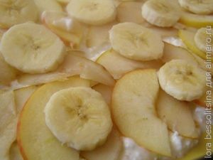 сладкая пицца, слой банана сладкая пицца, слой банана