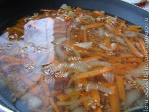 камбала с гречкой, зальем кипятком камбала с гречкой, зальем кипятком