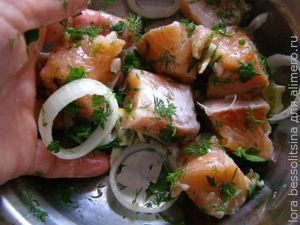 шашлык из семги, с маринадом шашлык из семги, с маринадом