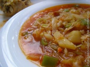 борщ с салом и чесноком
