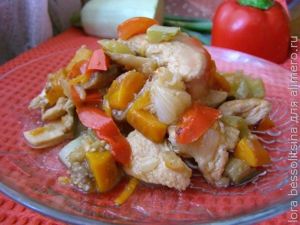 овощное рагу с белым мясом