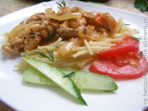 свинина с вермишелью
