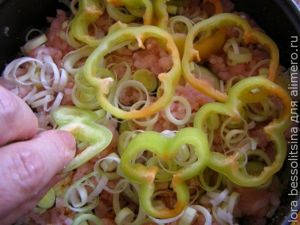 овощной пирог с мясом, слои овощной пирог с мясом, слои