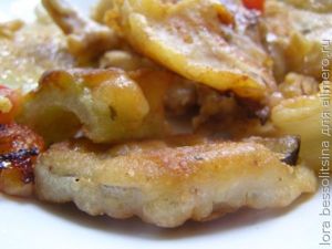 овощи и курица в кляре