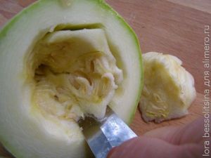 фаршированный кабачок, мякоть вынимаем фаршированный кабачок, мякоть вынимаем