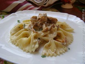 спагетти с лисичками