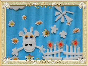 Аппликации из ватных дисков